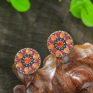Elegant Bohemian Style Floral Stud Earrings. New!